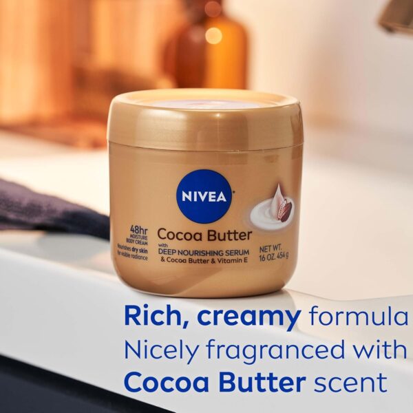 NIVEA Cocoa Butter Body Cream with Deep Nourishing Serum, Cocoa Butter Cream for Dry Skin, 16 Ounce Jar - Image 8