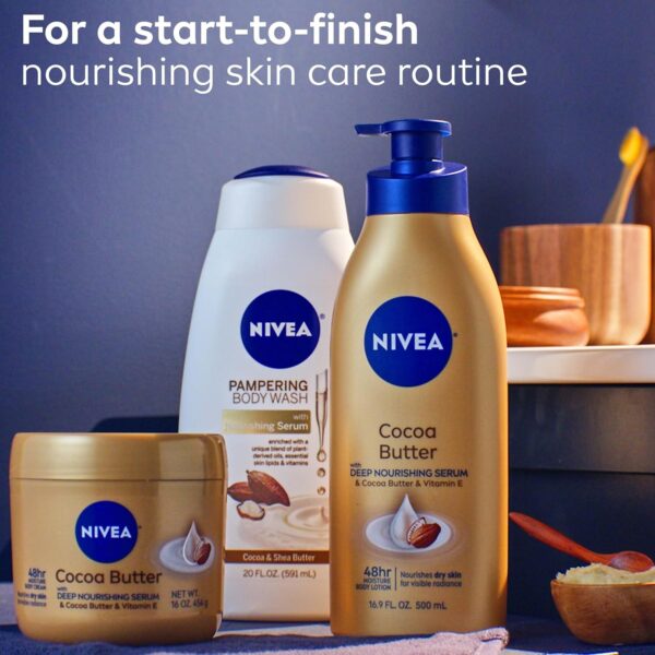 NIVEA Cocoa Butter Body Cream with Deep Nourishing Serum, Cocoa Butter Cream for Dry Skin, 16 Ounce Jar - Image 10