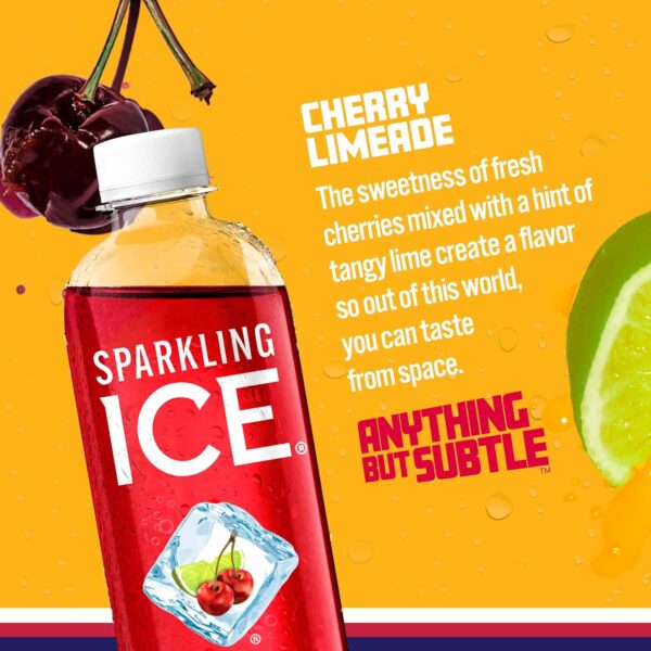 , Cherry Limeade Sparkling Water, Zero Sugar Flavored Water, with Vitamins and Antioxidants, Low Calorie Beverage, 17 Fl Oz Bottles (Pack of 12) - Image 3