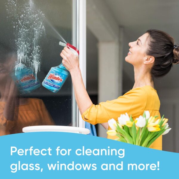 Windex Refill Glass and Window Cleaner Bottle, Bottle Made from 100% Recycled Plastic, Surface Cleaning Spray, Original Blue Scent, 2L (67.6 Fl Oz) - Image 6