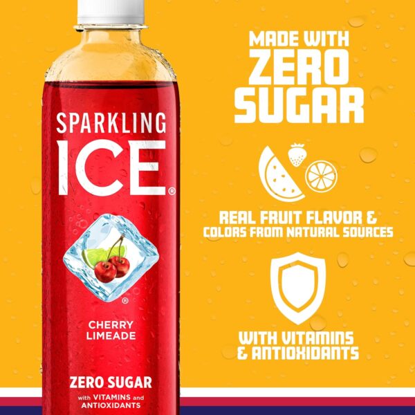 , Cherry Limeade Sparkling Water, Zero Sugar Flavored Water, with Vitamins and Antioxidants, Low Calorie Beverage, 17 Fl Oz Bottles (Pack of 12) - Image 4