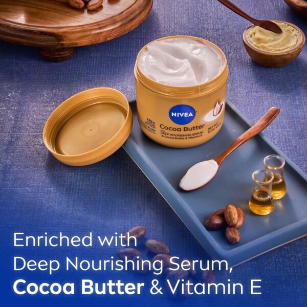 NIVEA Cocoa Butter Body Cream with Deep Nourishing Serum, Cocoa Butter Cream for Dry Skin, 16 Ounce Jar - Image 5