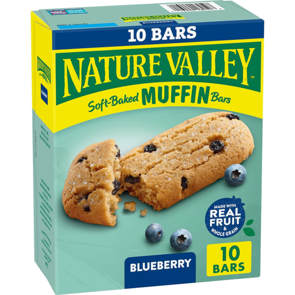 Nature Valley Soft-Baked Muffin Bars, Blueberry, Snack Bars, 1.24 oz, 10 ct - Image 2