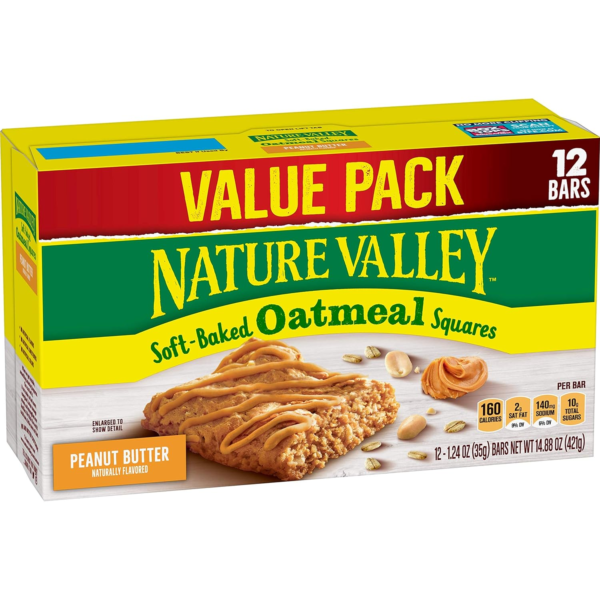 Soft-Baked Oatmeal Squares, Peanut Butter Breakfast Snacks, 12 CT, Kids Snacks,14.88 OZ - Image 2