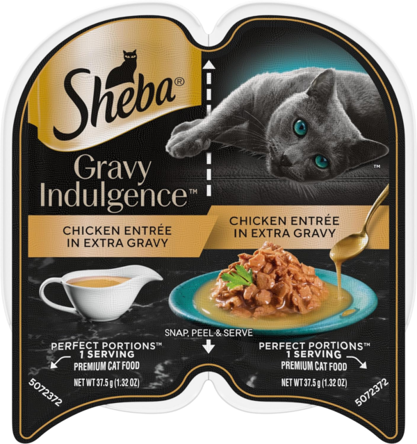 Gravy Indulgence Adult Wet Cat Food (24 Count, 48 Servings), Chicken Entrée in Extra Gravy, Easy Peel Twin-Pack Trays - Image 2