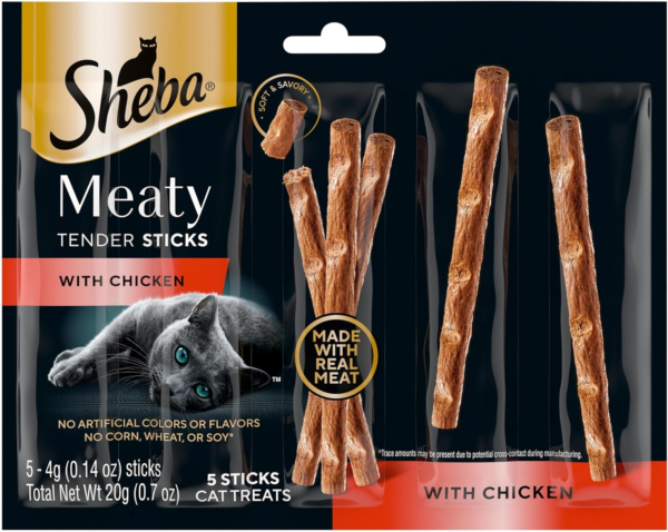 Meaty Tender Sticks Soft Cat Treats with Chicken, 0.14 Oz., 5 Count (Pack of 10)