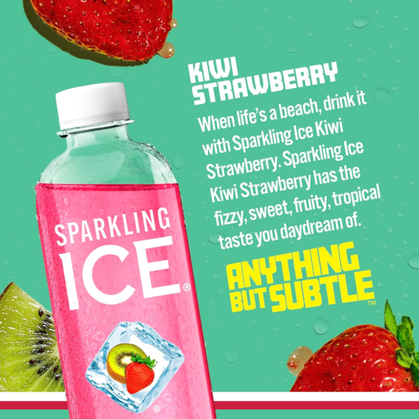 , Kiwi Strawberry Sparkling Water, Zero Sugar Flavored Water, with Antioxidants and Vitamins, Zero Sugar, 17 Fl Oz Bottles (Pack of 12) - Image 2